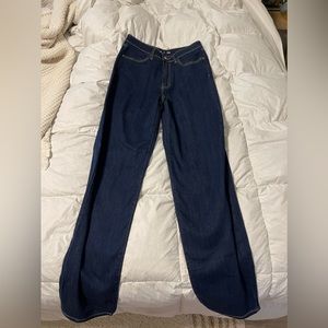 High-waisted loose denim jeans